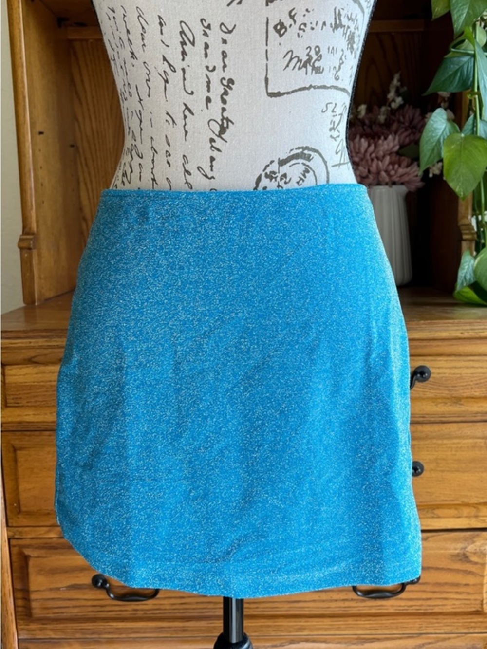 Victorias Secret PINK Blue Glitter Metallic Mini Skirt Small NWT‎ Festival